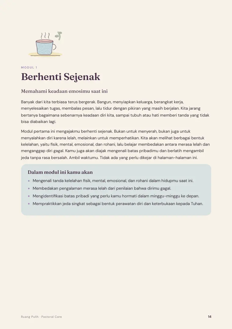 Contoh halaman: Pembuka Modul 1